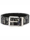 Logo Jacquard Leather Belt Black Beige - DIOR - BALAAN 2