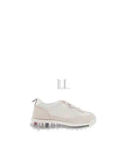 Women Vitello Calf Tech Runner Clear Sole Low Top Sneakers White - THOM BROWNE - BALAAN 2