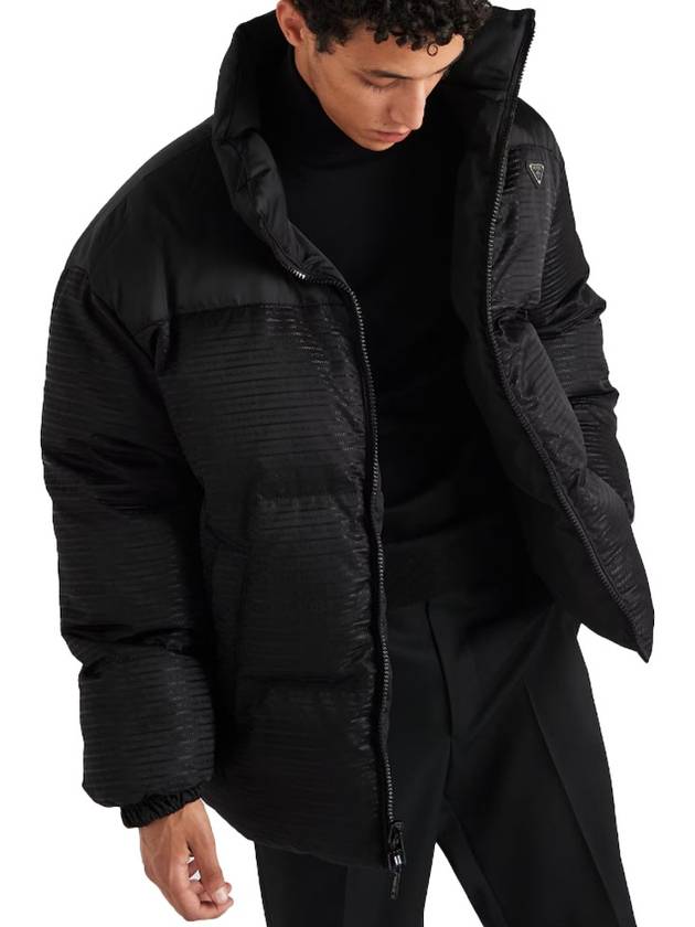 Medium-Length Re-Nylon Reversible Down Padded Jacket Black - PRADA - BALAAN 4