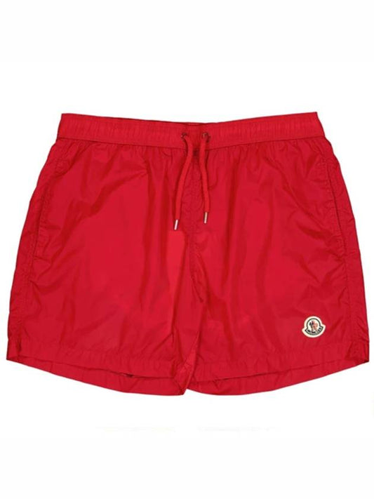 Men's Logo Patch Three Stripes Lining Swim Shorts Red - MONCLER - BALAAN 2