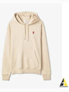 Small Heart Logo Cotton Hoodie Beige - AMI - BALAAN 2