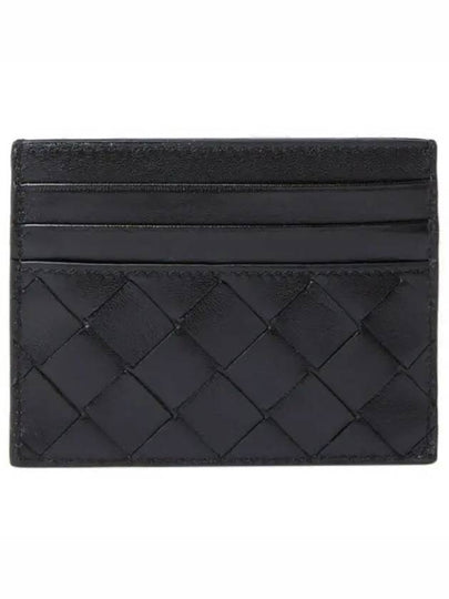 Intrecciato Leather Card Wallet Black - BOTTEGA VENETA - BALAAN 2