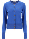 Bea Logo Cardigan Blue - VIVIENNE WESTWOOD - BALAAN 2