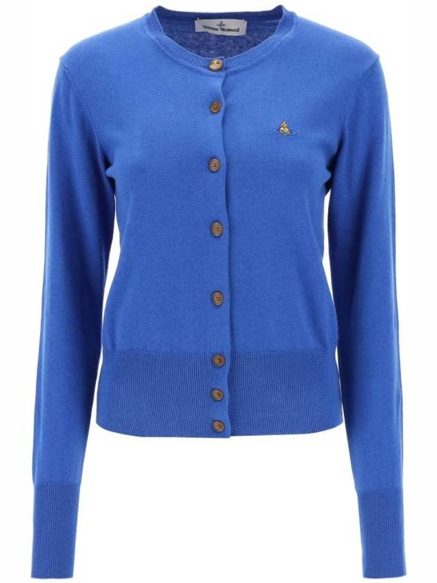 Bea Logo Cardigan Blue - VIVIENNE WESTWOOD - BALAAN 2