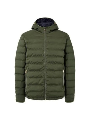 Striped hood goose down padded jacket green - PAUL SMITH - BALAAN 1