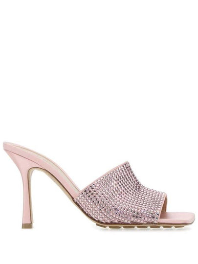 Women's Satin Sparkle Sandals Heels Pink - BOTTEGA VENETA - BALAAN 2