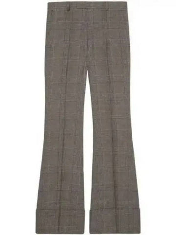 694444 ZAILY 1136 Prince Wales Wool Linen Pants 663040 - GUCCI - BALAAN 1