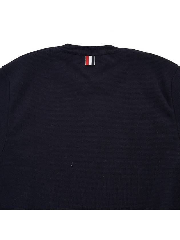 4 Bar Armband Milano Stitch Knit Top Navy - THOM BROWNE - BALAAN 9