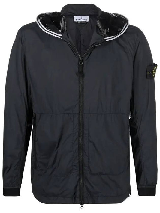 Wappen Patch Skin Touch Nylon Hooded Jacket Black - STONE ISLAND - BALAAN 2