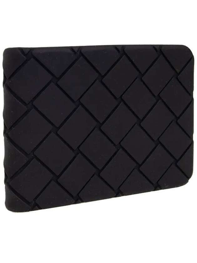 Intrecciato Rubber Half Wallet Black - BOTTEGA VENETA - BALAAN 4