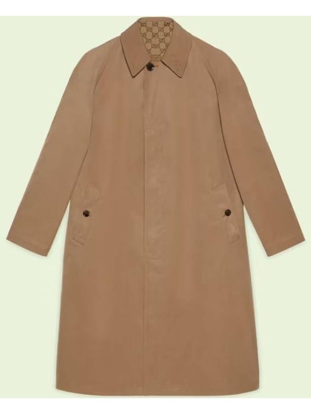 Men's Polyester GG Canvas Reversible Coat Beige - GUCCI - BALAAN.