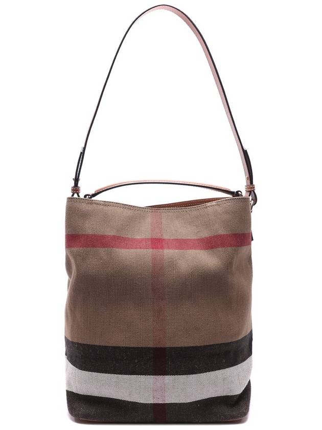 Canvas Check Ashby Shoulder Bag Brown - BURBERRY - BALAAN 5