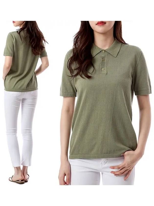 Cotton button women's collar short sleeve knit RC05224 24 - ROBERTO COLLINA - BALAAN 1