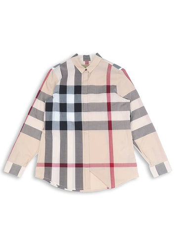 New Classic Mega Check Long Sleeve Shirt Beige - BURBERRY - BALAAN 1