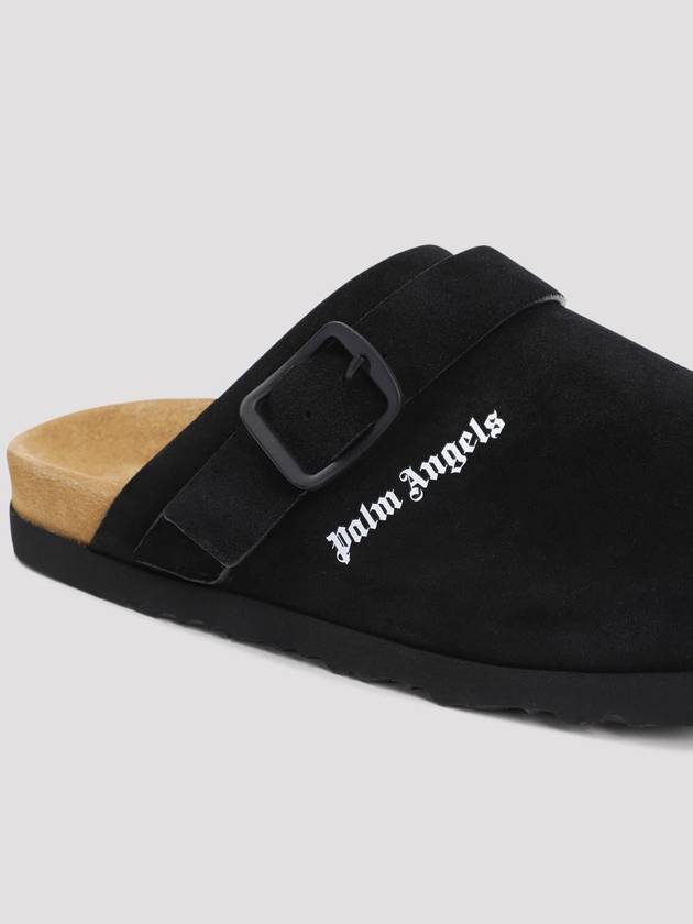 Logo Calf Leather Mule Black - PALM ANGELS - BALAAN 5