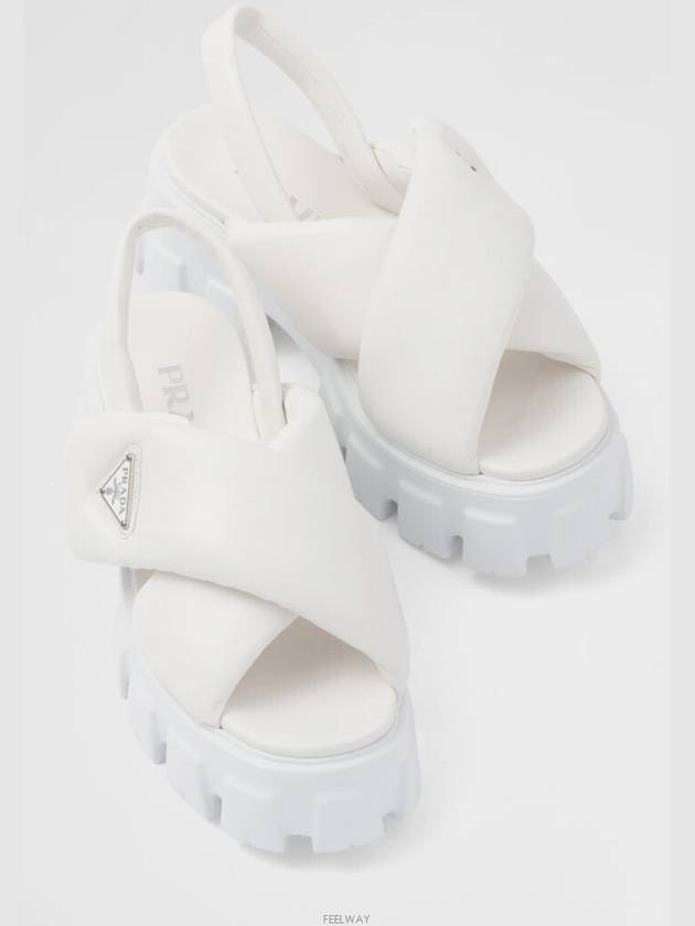 Monolith Padded Nappa Leather Sandals White - PRADA - BALAAN 3