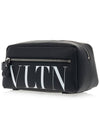 VLTN Logo Print Pouch Bag Black - VALENTINO - BALAAN 3