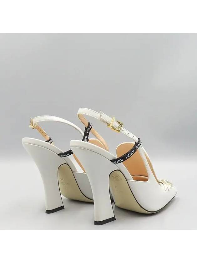 8J6938 White Leather F Freedom Slingback Pumps Women s Shoes - FENDI - BALAAN 5