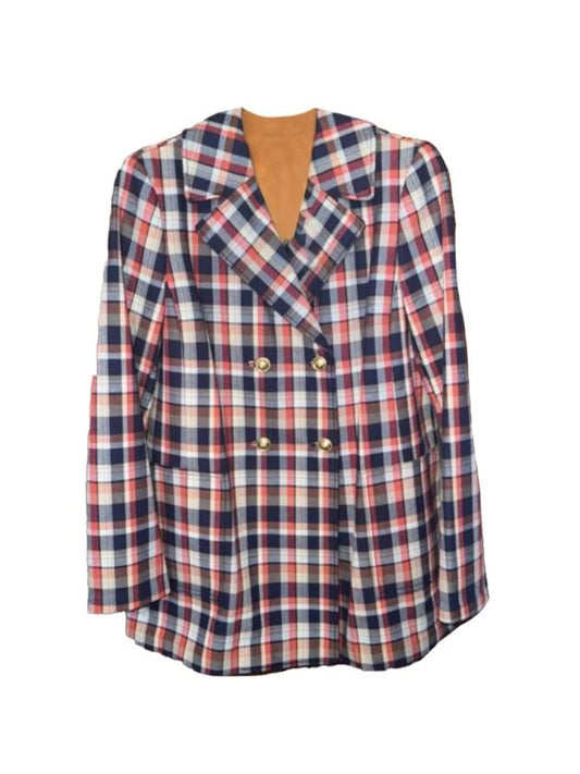 Women's Plaid Jacquard Blazer Jacket Red - TORY BURCH - BALAAN.