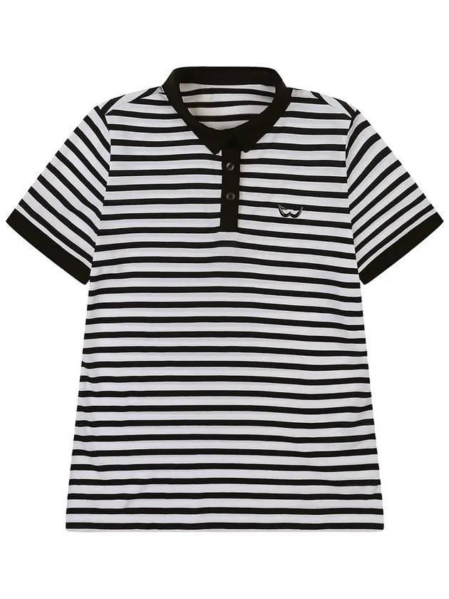 Striped basic golf t-shirt NAVY - WHITEBALL - BALAAN 7