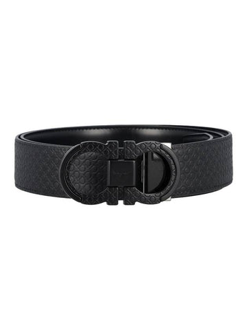 Reversible Leather Belt Black - SALVATORE FERRAGAMO - BALAAN 1