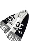 CC logo lettering wool muffler black AAA255 - CHANEL - BALAAN 1