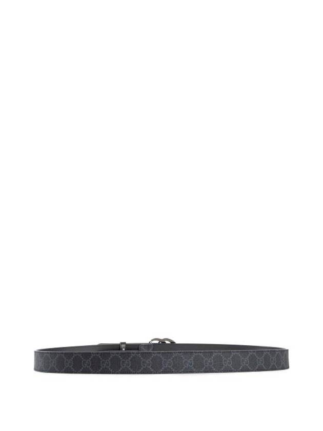 GG Marmont Thin Supreme Canvas Belt Black - GUCCI - BALAAN 4