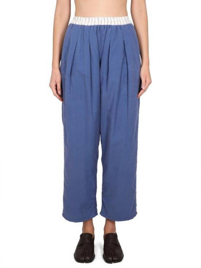 Loose Fit Cotton Crop Pants Blue - MAISON MARGIELA - BALAAN 2