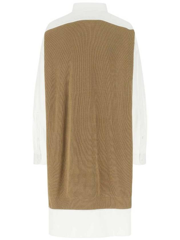 Knit Mix Shirt Midi Dress White Beige - MAISON MARGIELA - BALAAN 3