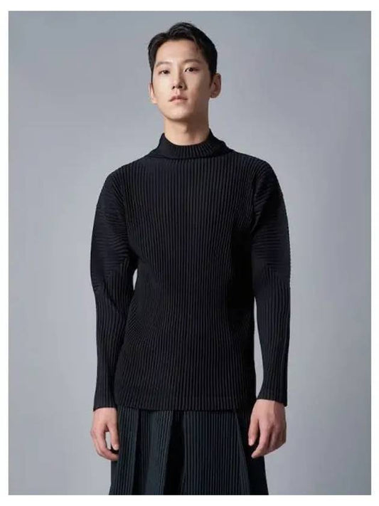 Basic high neck long sleeve T shirt black domestic product - ISSEY MIYAKE - BALAAN 1