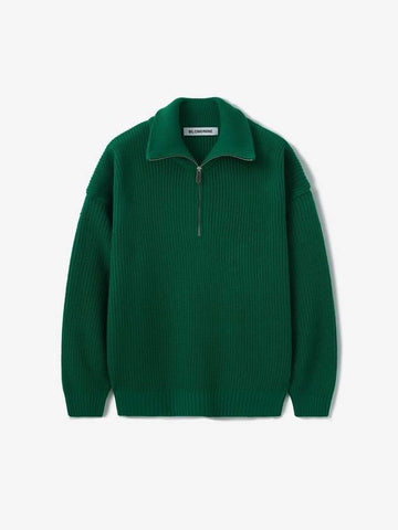 Half zip-up rib knit topgreen - BLONDNINE - BALAAN 1