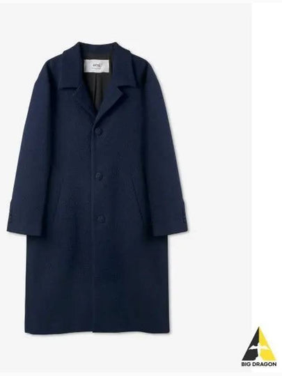 Breasted Single Coat Navy - AMI - BALAAN 2