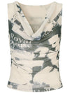 American Retro Print Cowl Neck Sleeveless - WESAME LAB - BALAAN 2