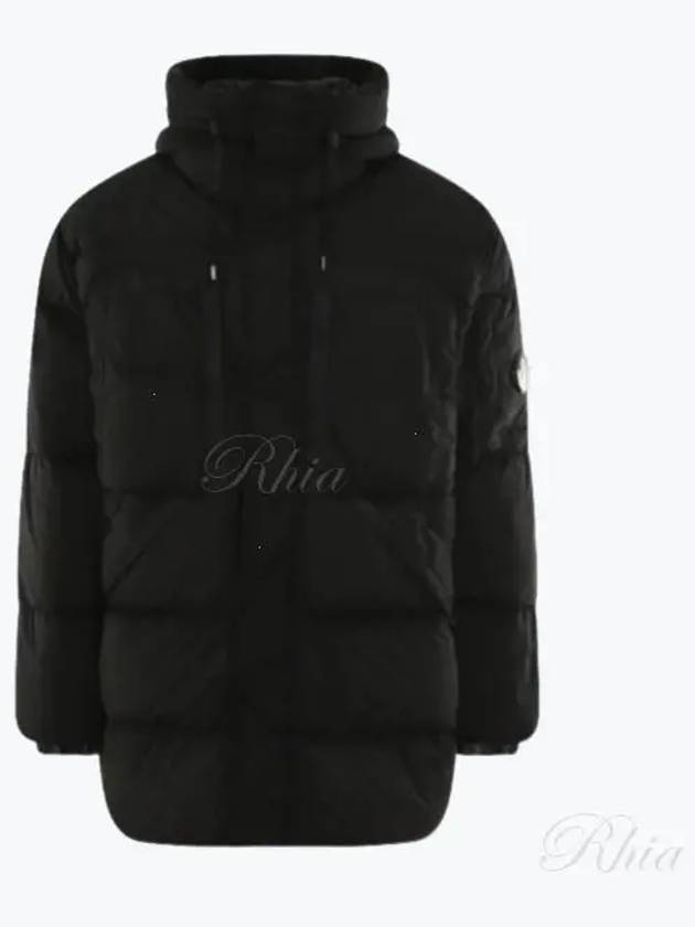 Men s Lens Wappen Nycra R Long Padded Jacket Black 17CMOW173A 005864G 999 - CP COMPANY - BALAAN 2