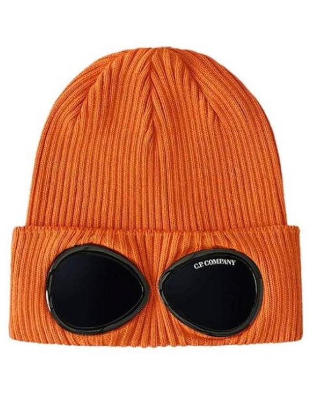 Goggle Detail Ribbed Beanie Orange - CP COMPANY - BALAAN 2