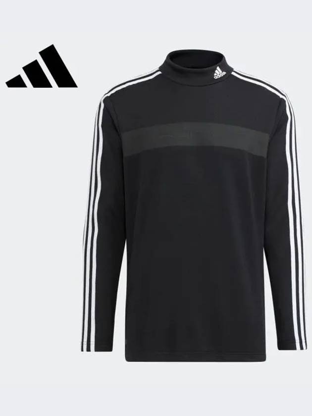 HG8264 Men s AeroReady Three Stripes Long Sleeve Mock Neck T Shirt - ADIDAS GOLF - BALAAN 1