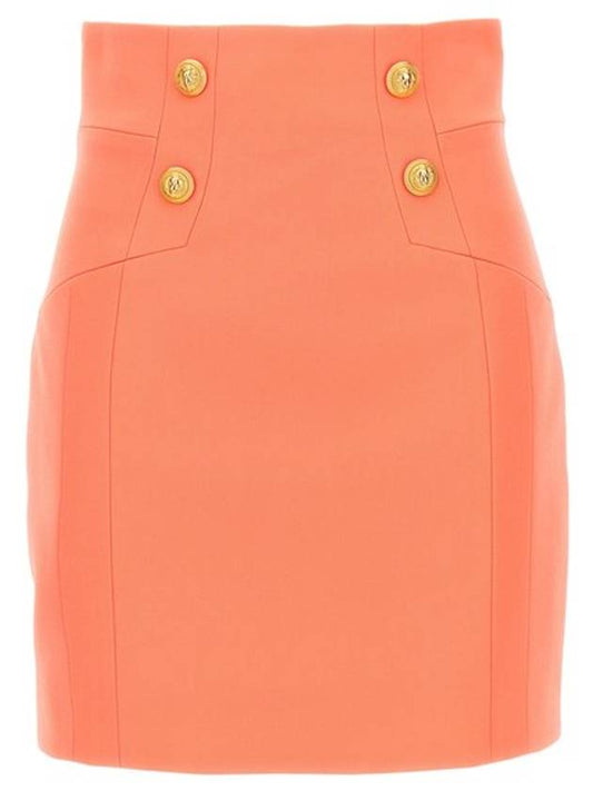 High Waist 4 Button H Line Skirt Orange - BALMAIN - BALAAN 2