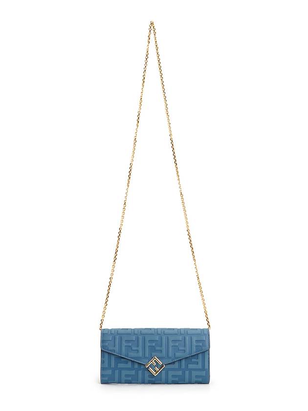 Diamond Continental FF Logo Chain Long Wallet Blue - FENDI - BALAAN 7