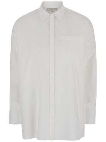 'Armagnac' White Shirt With A Pocket In Cotton Woman - ANTONELLI - BALAAN 1