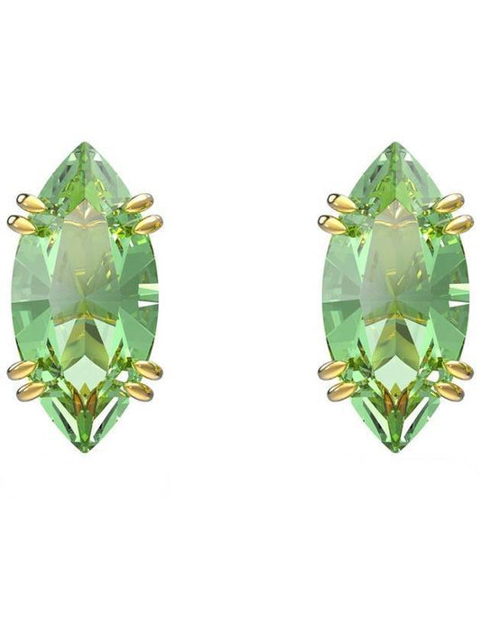 Zema Stud Gold Earrings Green - SWAROVSKI - BALAAN 1