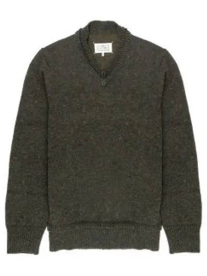 Men's 4 Stitch Elbow Patch Knit Top Dark Green - MAISON MARGIELA - BALAAN 2