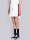 Side Stripe Dropback Mini Pleated Skirt White - THOM BROWNE - BALAAN 6