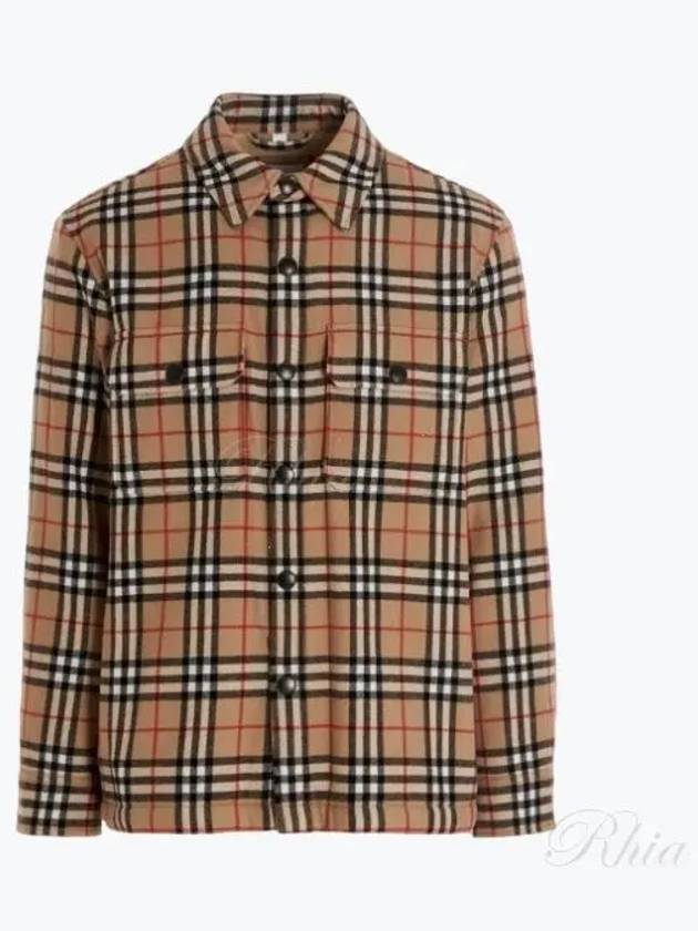 Vintage Check Wool Cotton Over Long Sleeve Shirt Archive Beige - BURBERRY - BALAAN 2