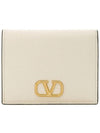 Compact V Logo Signature Calfskin Half Wallet Ivory - VALENTINO - BALAAN 2