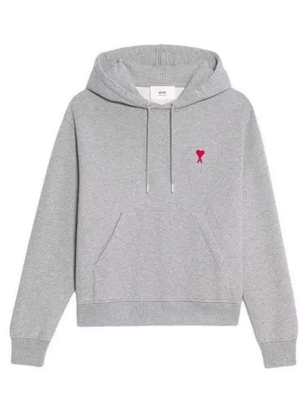 Heart Small Logo Hoodie Grey - AMI - BALAAN 2