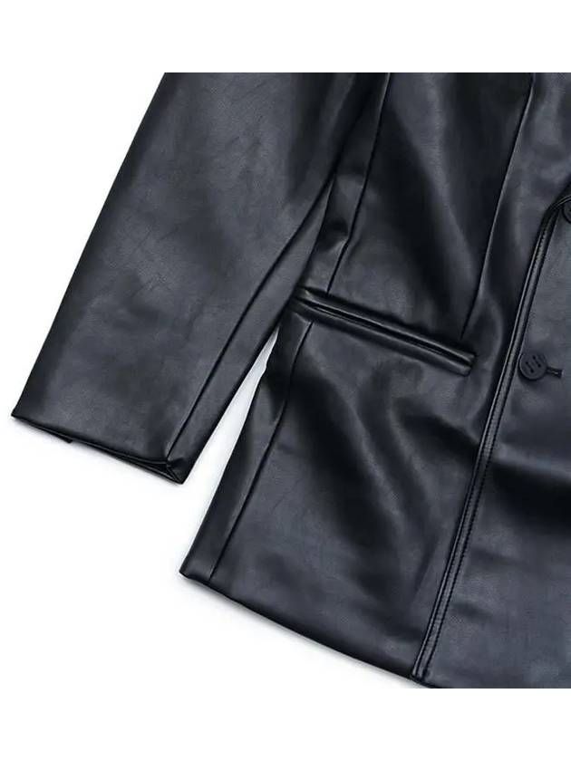 Men's Double Breasted Leather Jacket Black - HOUSE OF SUNNY - BALAAN 6