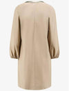 Miki V-Neck Cotton Short Dress Camel - MAX MARA - BALAAN 3