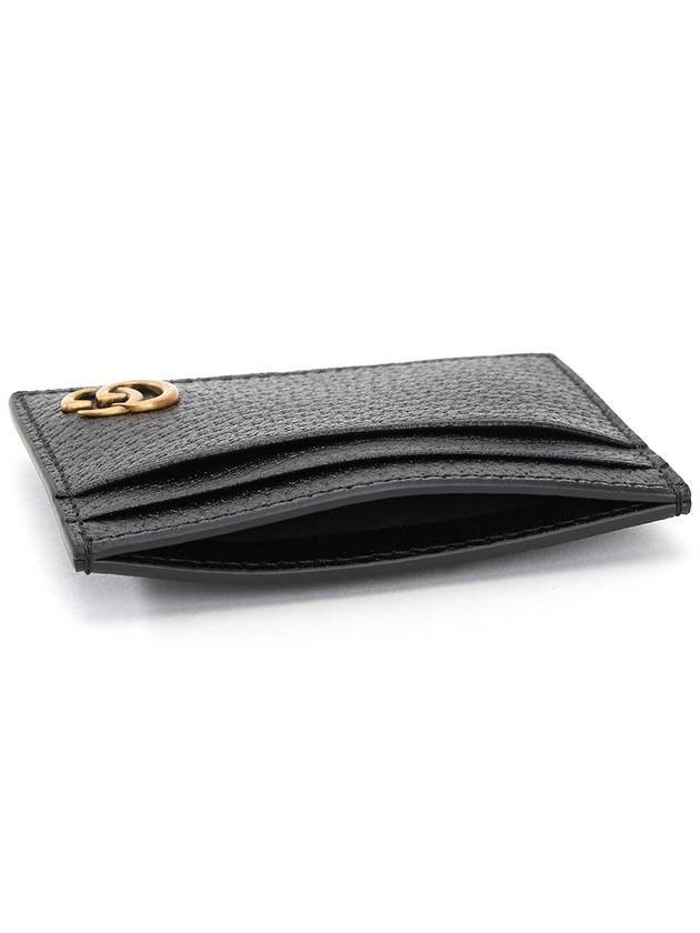 GG Marmont Leather Card Wallet Black - GUCCI - BALAAN 7