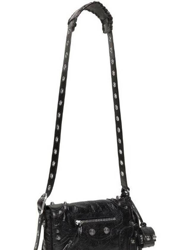 Zipper Stud Arena Lambskin Shoulder Bag Black - BALENCIAGA - BALAAN 3