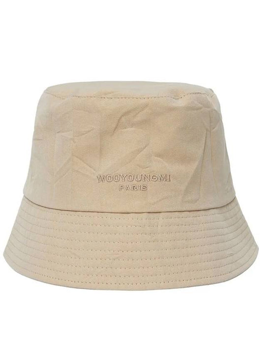 Men's Beige Crinkle Bucket Hat Hat W231AC53928E - WOOYOUNGMI - BALAAN 2